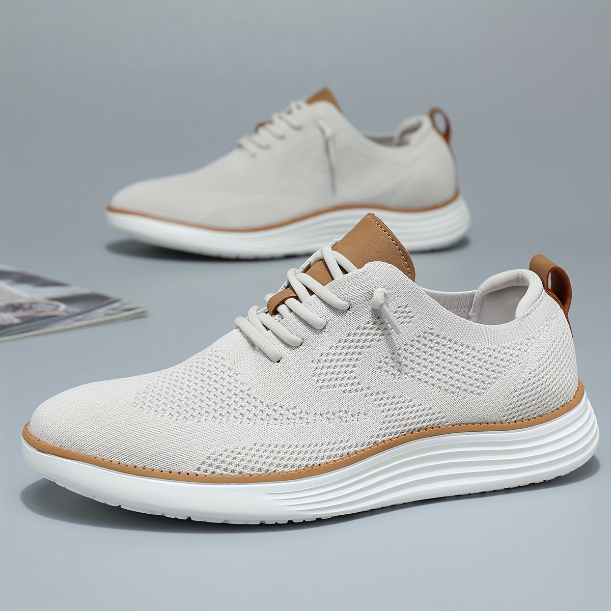 Men's Lightweight Athletic Sneakers - Breathable Lace-Up Shoes